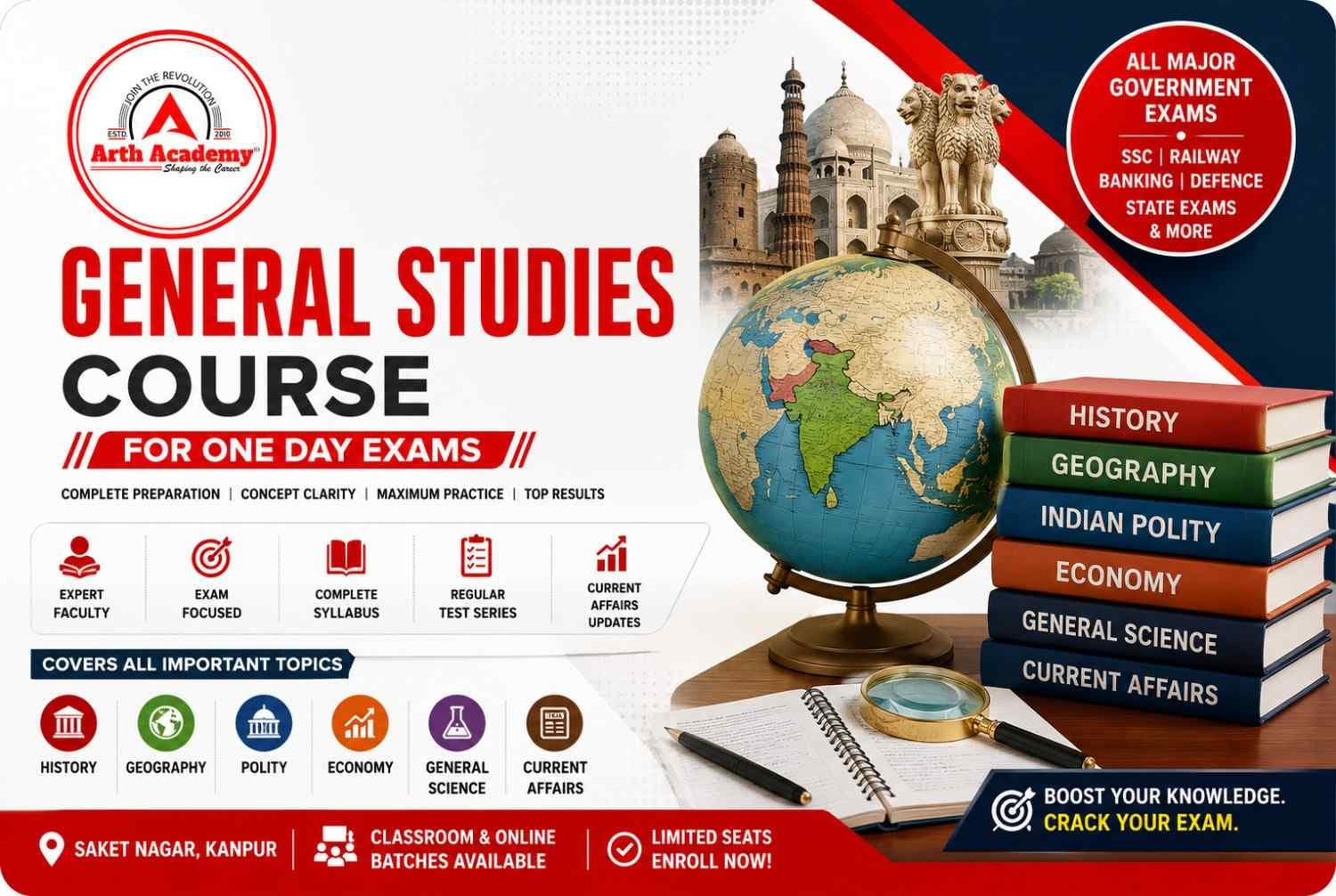 General Studies Course for One Day Exams in Saket Nagar, Kanpur