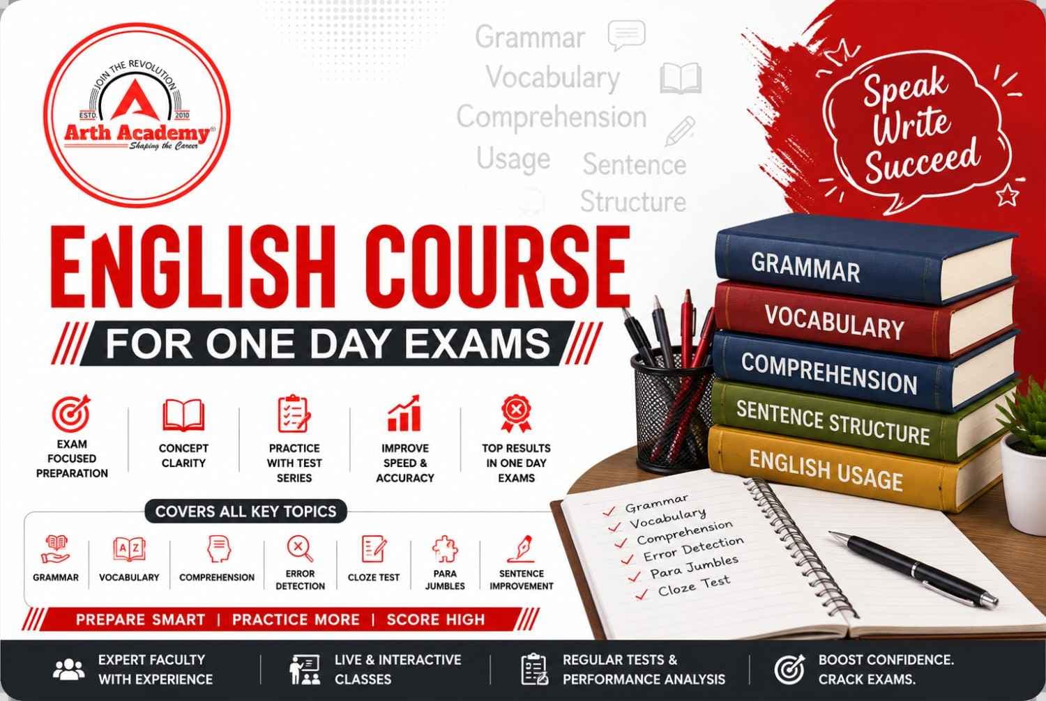 English Course for One Day Exams in Saket Nagar, Kanpur