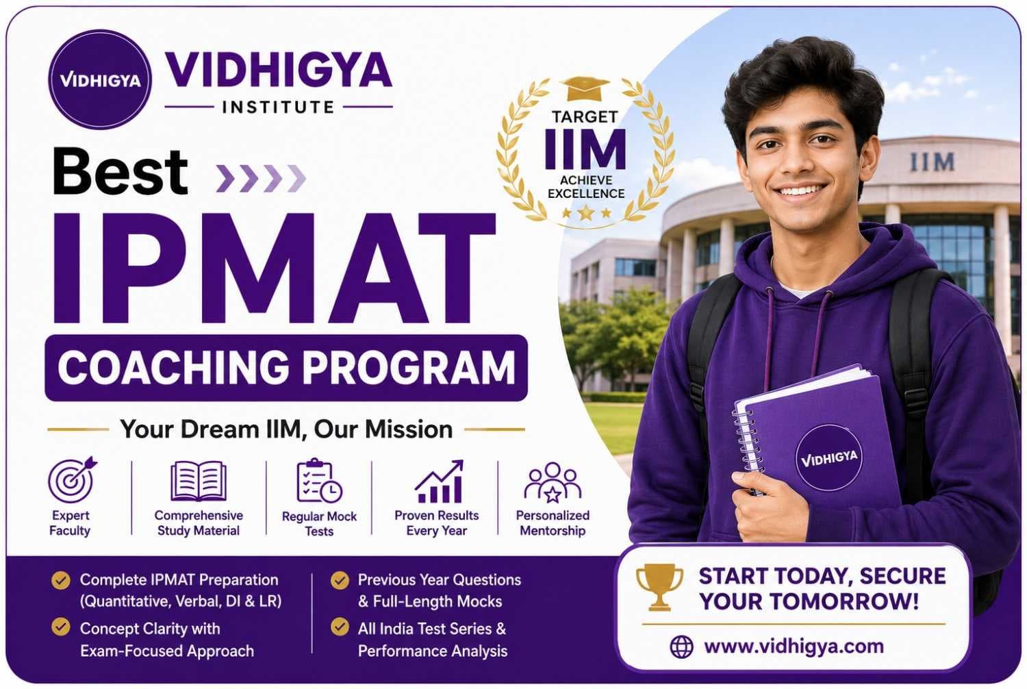 Best IPMAT Coaching Program Vidhigya Institute, Civil Lines, Prayagraj 