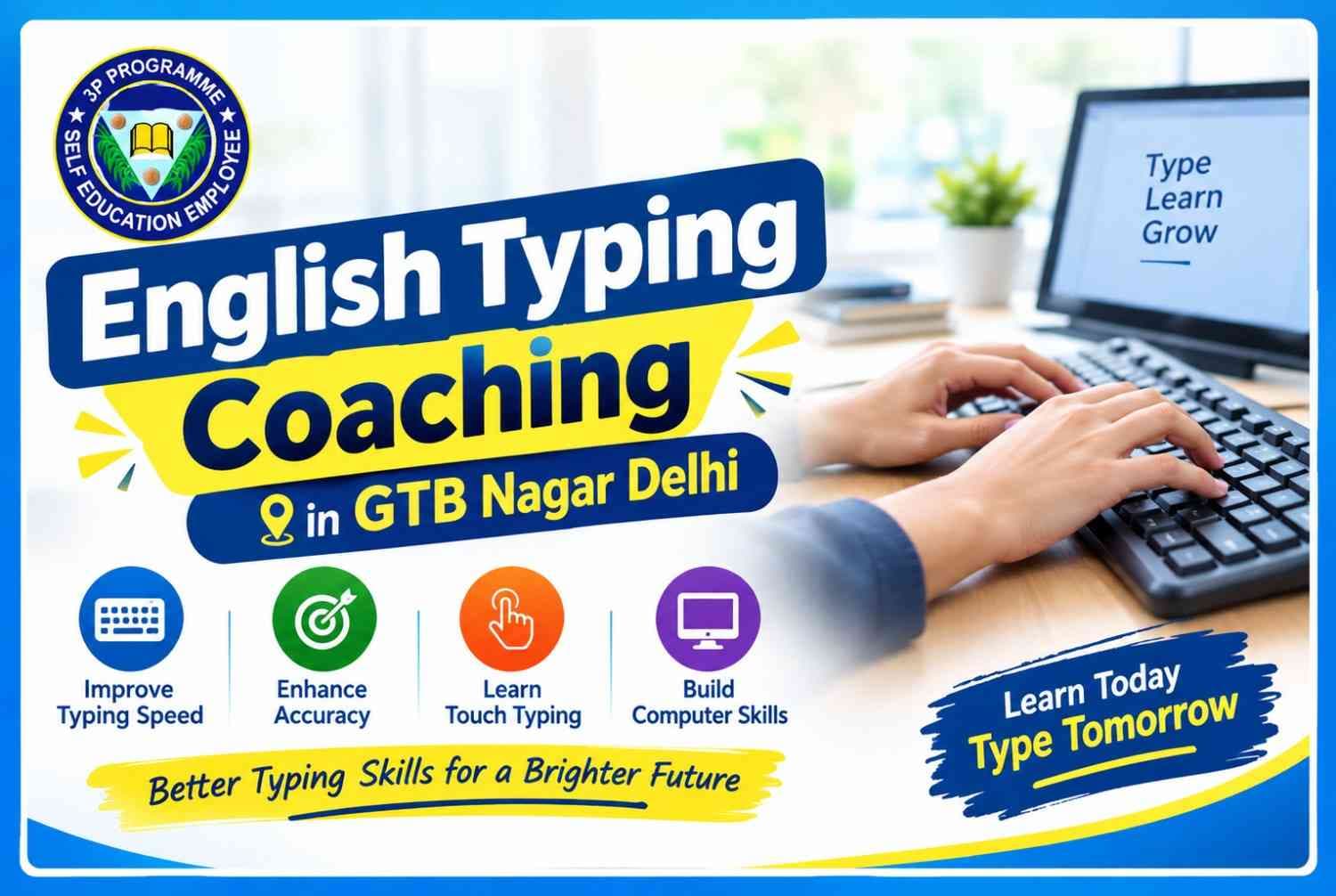 English Typing Coaching in GTB Nagar Delhi 